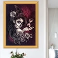 thumbnail image 3 of Pintura de diamantes 5D DIY, bordado de calavera y niña, punto de cruz, mosaico, imagen de diamantes de imitación, regalo de Halloween, 3 of 4