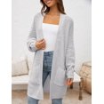 thumbnail image 2 of Women's Fall Long Batwing Sleeve Open Front Chunky Knit Cardigan Sweater, 2 of 20