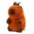 thumbnail image 2 of Figura de juguete de peluche de capibara, juguete de capibara para decoración del hogar, juguete suave marrón para dormitorio 35cm con pelo, 2 of 9