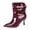 Wine, variant on Black Womens Ankle Boots Winter Pointed Toe Casual Heels Fashion Short Boots For Women Outdoor Indoor Comfortable Footwear Stylish Low Cut Booties Size 36