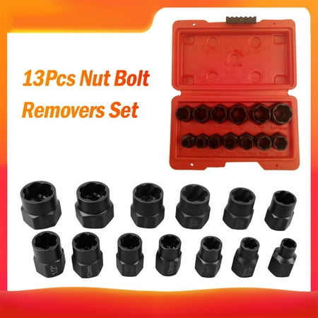 Bolt Extractor Tool Xool Impact Bolt Nut Remover Set 13 Pieces Nut Extractor Socket Bolt Remover Tool Set With Hex Adapter Wrenches Hand Tools