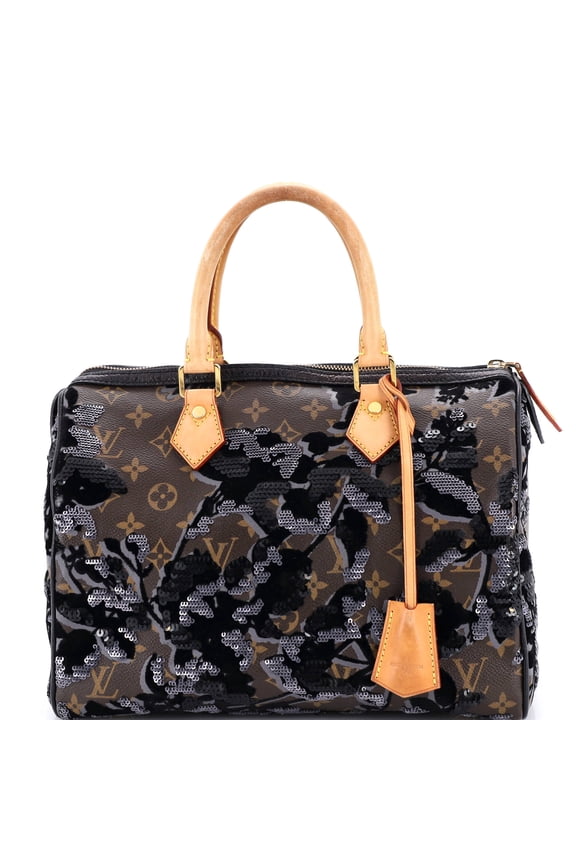 Pre-Owned Speedy Handbag Fleur De Jais Monogram Canvas 30 By Rebag