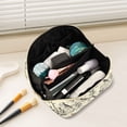 thumbnail image 2 of FORMRS Makeup Bag Travel Cosmetic Organizer for Women Fold Flat Zipper Pouch with Handle, Beige Birds, 2 of 8