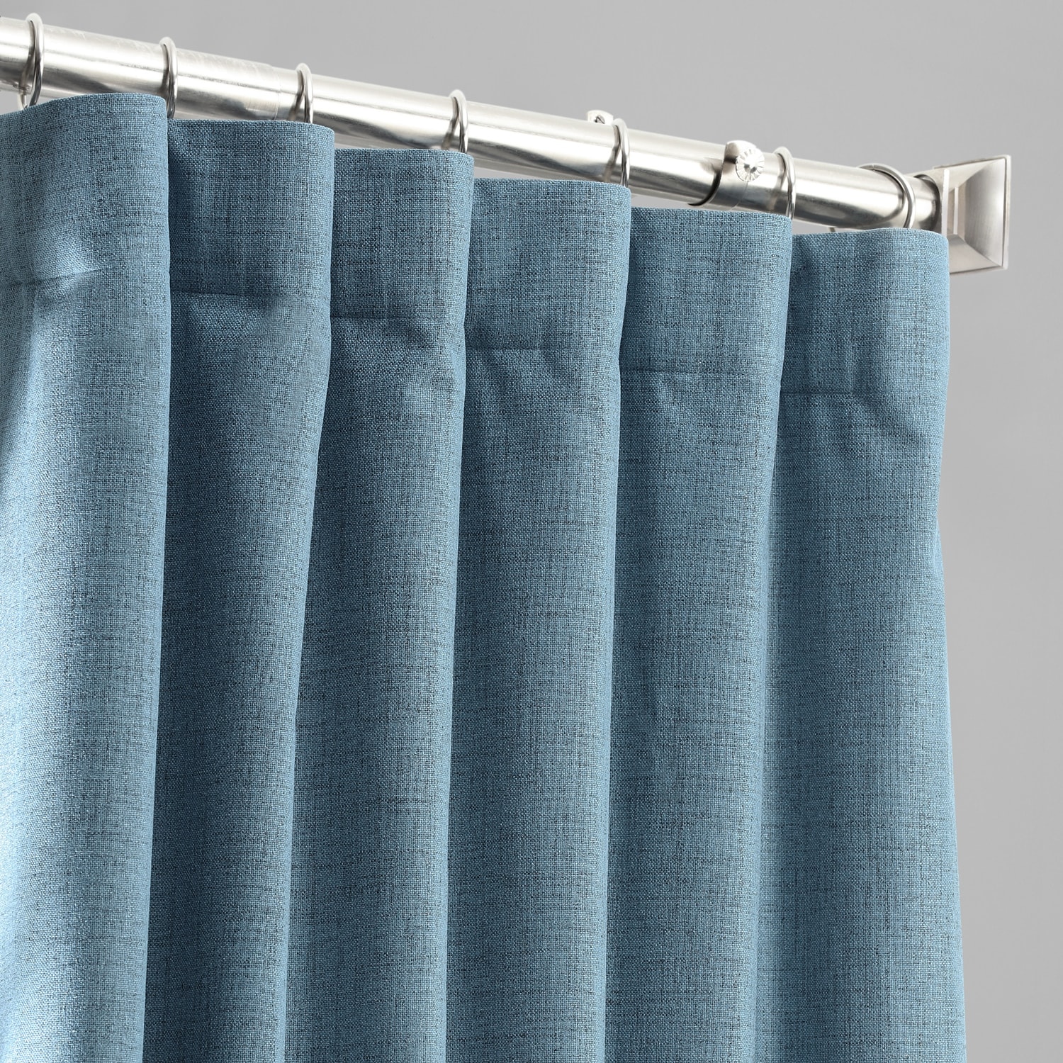 Exclusive Fabrics  Vintage Thermal Cross Linen Weave Blackout Curtain (1 Panel) Warm Taupe 50 X 108 108 Inches
