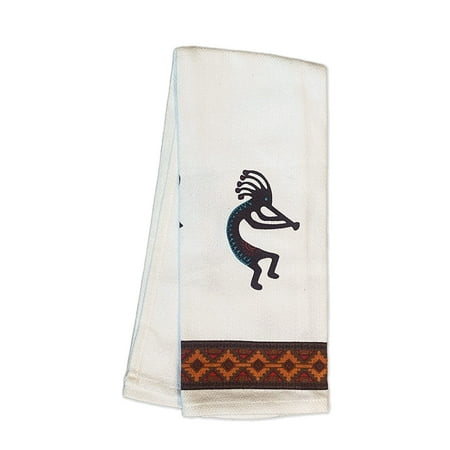 

Rustic Southwest Kitchen Novelty Tea Towel (16 x 28 ) Southwest Inspired Design Machine Washable Cloth Towels for Kitchen Diner (Single Pack) (Kokopelli) C43