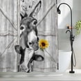thumbnail image 2 of Grey Farmhouse Small Stall Shower Curtain, Waterproof Shower Curtains for Bathroom, Vintage Sunflowers Animals Printed Washable Fabric Bath Curtain for Bathtub Decoration with Hooks 36x78 Inches, 2 of 9
