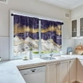 thumbnail image 6 of Vintage Purple Gold Silver Marble Kitchen Curtains, Abstract Short Window Curtains Set of 2, Window Treatment Tier Curtains for Kitchen Over Sink Bathroom Dining Room Decor (26x36 Inch), 6 of 6