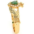 thumbnail image 3 of Claddagh Emerald Diamond Ring In Solid 14k Yellow Gold, 3 of 6