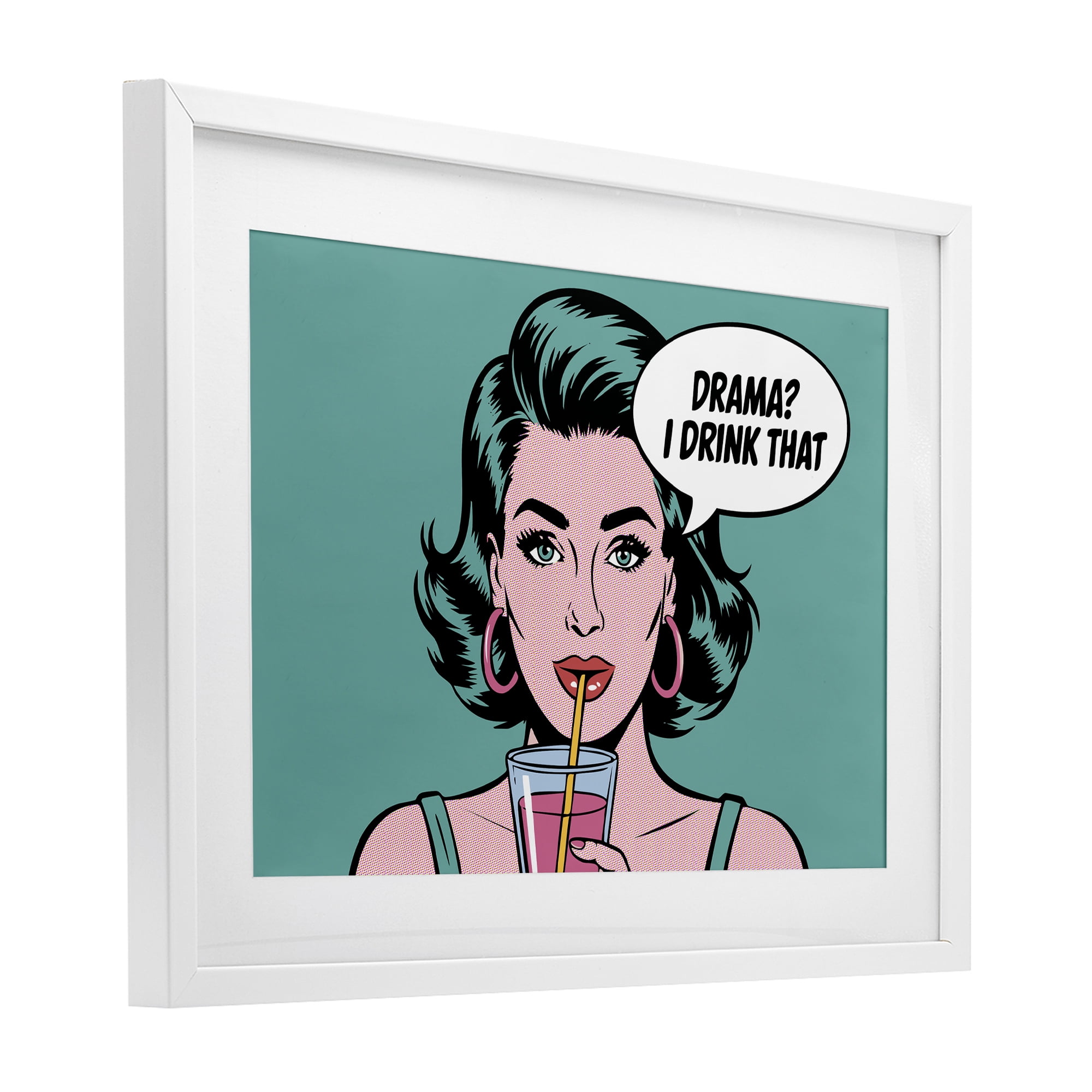 Stupell Industries Drama I Drink That White Framed Print Under Glass, design by Andreas Magnusson