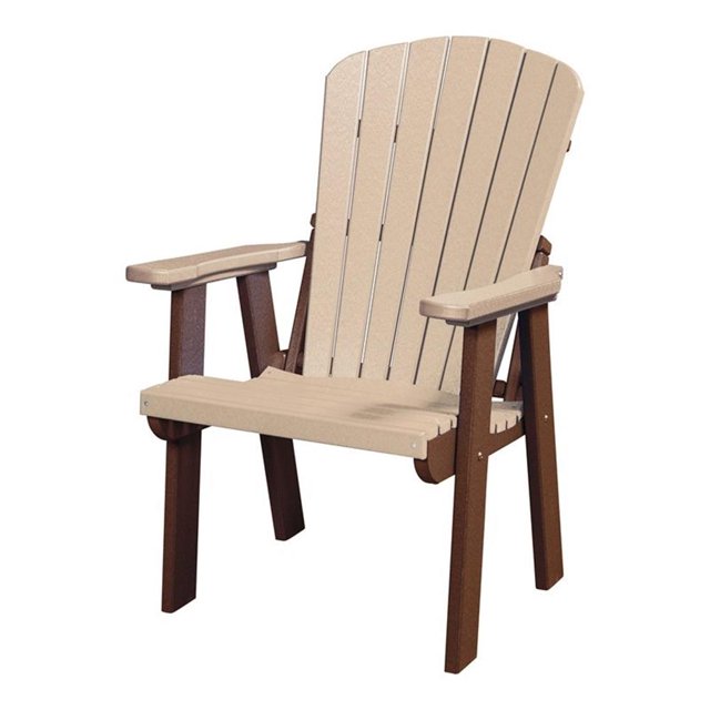 Pemberly Row Fauteuil à Dossier Éventail Côtier de 42 Pouces en Résine, Fini Weatherwood/Brown