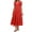 Orange, variant on Lmnyox Summer Midi Dress for Women Puff Short Sleeve V Neck Dress Flowy Elastic Waist Dress