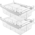 thumbnail image 1 of 2 Pack Refrigerator Organizer Bins,Pull-Out Fridge Storage Drawer Design,Freely Pullable Refrigerator Storage Box with 4 Divided Sections,Fit for Fridge Shelf Under 0.6", 1 of 7