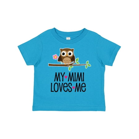 

Inktastic My Mimi Loves Me Girls Owl Gift Toddler Toddler Girl T-Shirt