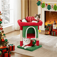 thumbnail image 3 of Alden Design 23.5" Tall Cat Tree Condo with Wide Perch and Scratch Posts, Red/Green, 3 of 8