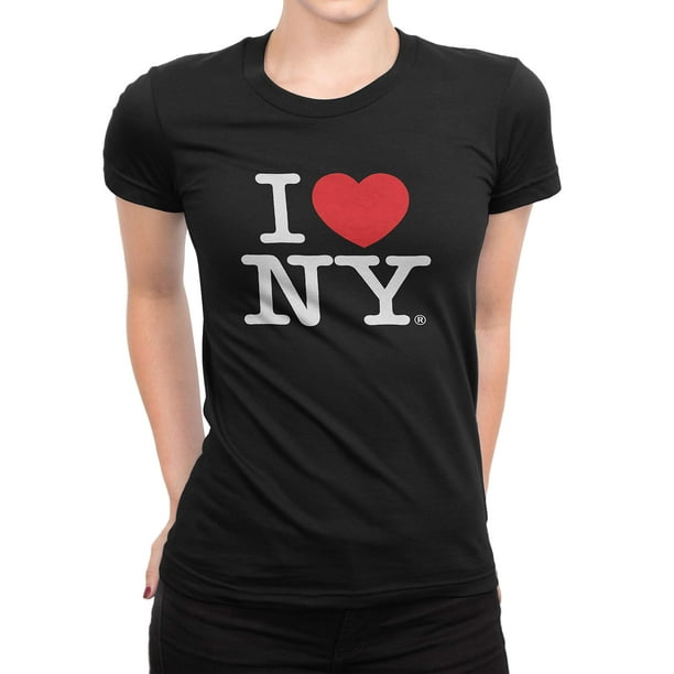 NYC Factory - I Love NY New York Womens T-Shirt Spandex Tee Heart Black ...