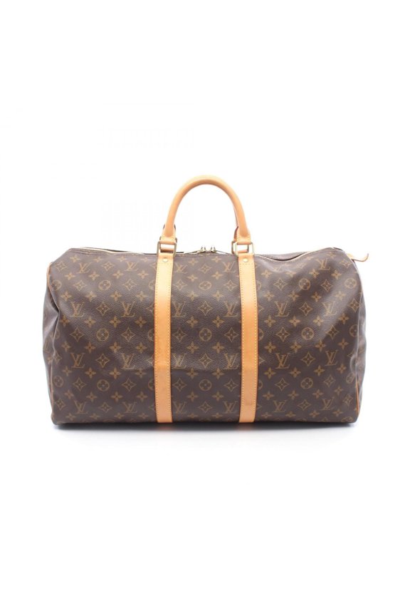 Pre-Owned Louis Vuitton Keepall 50 Monogram Boston Bag Handbag, Coated Canvas Leather,...