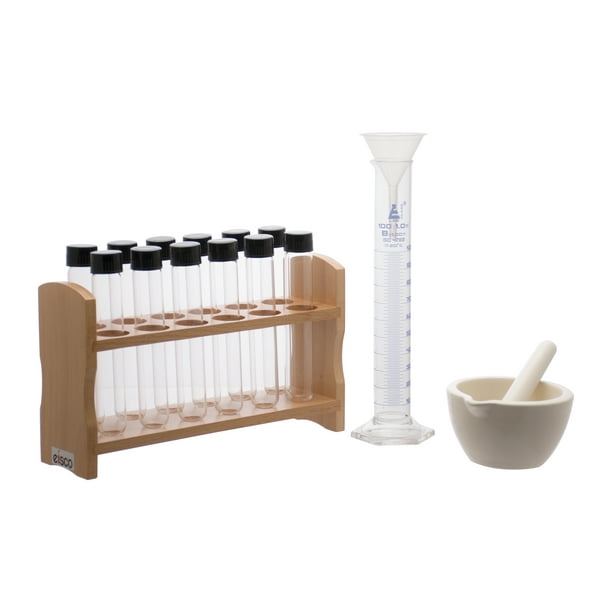 Herbalist Set with Storage tubes glass cylinder, and Mortar Pestle ...