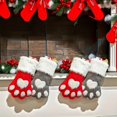 thumbnail image 2 of Calcetines navideños con patrón de alce y pata de gato, bolsa de dulces, adorno colgante para árbol de Navidad, decoración para fiesta, chimenea y hogar, novedad, 2 of 4
