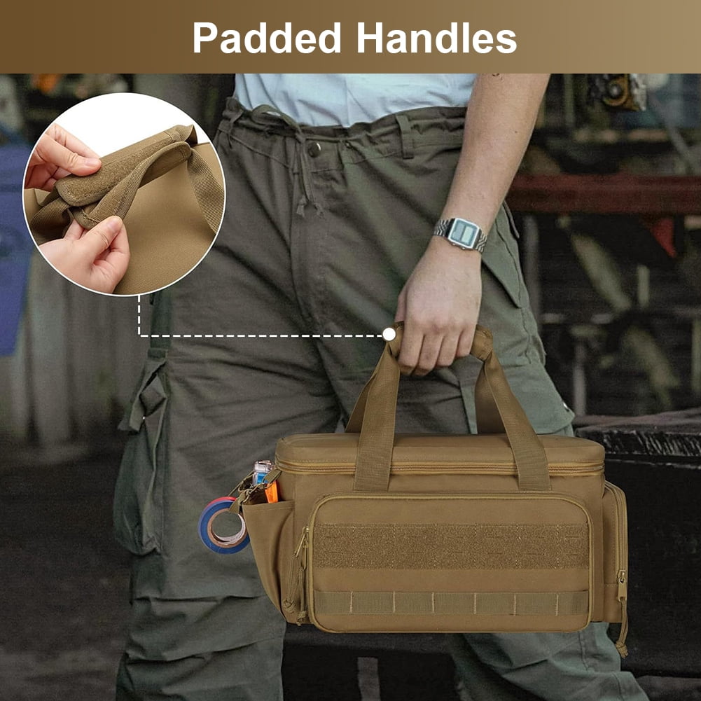 golytefs 14 Inch Tool Handbag with 5 Pockets Heavy Duty Tool Bag for Multi-purpose Work
