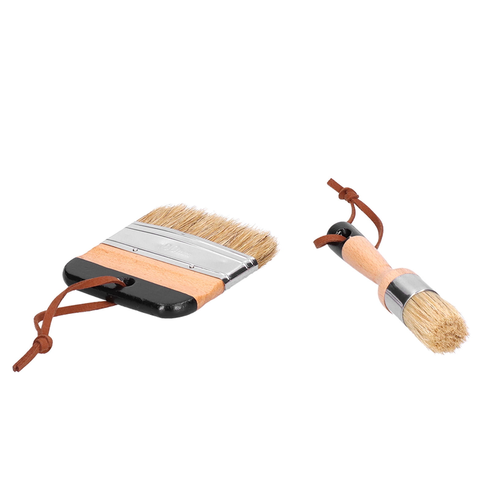 LAZIOEGR 3‑Pack Premium Faux‑Bristle Paint & Wax Brushes with Wooden Handles – Ideal for Wood Furniture, Home Décor, Acrylics & Varnishes