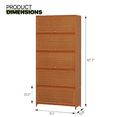 thumbnail image 6 of Magshion Bamboo 5 Tiers Tall Bookcase with Door, Books Storage Shelf, Brown, for Home, 6 of 10