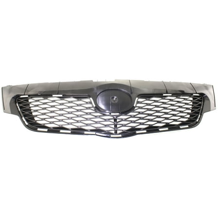 Grille Assembly Compatible With 2009-2010 Toyota Corolla Textured Black Shell and Insert
