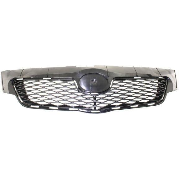 Grille Assembly Compatible With 2009-2010 Toyota Corolla Textured Black Shell and Insert