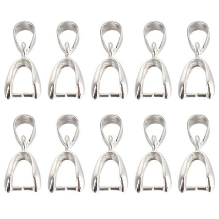 

metal pinch clip 50 Pcs 20MM Copper Necklace Buckle Pendant Pinch Clip Bail Bead Pendant Connector DIY Hanging Ring Buckle Accessories for Pearls Jewelry Making (Silver)