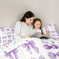 thumbnail image 4 of jejeloiu Cartoon Ribbon Bows Queen Comforter Set,Purple Fruit Cherries Bedding Comforter Set For Bowknot Girl Reversible 3pcs, 4 of 7