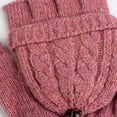 thumbnail image 5 of Women's Half Fingerless Gloves Convertible Flip Knitted Wool Mitten Warm Gloves, 5 of 8