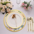 thumbnail image 5 of Balsa Circle 6 Gold Round 13 in Disposable Paper Charger Plates Floral Design Party Events Decorations Supplies, 5 of 8