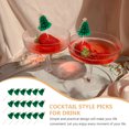 thumbnail image 2 of KAKOWELY 50pcs Cocktail Decorative Picks Xmas Tree Style Cup Picks Dessert Decorations,5.31"X2.36"X1.97", 2 of 5