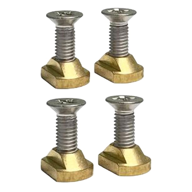 4 tornillos para aletas de tabla de surf, tornillos para pulgar de tabla de surf, fácil instalación, metal, longboard Latón M8