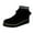 Black, variant on Winter Fall Platform Wedge Fringe Ankle Booties for Women Ethnic Boho Suede Mid Heel Dress Booties