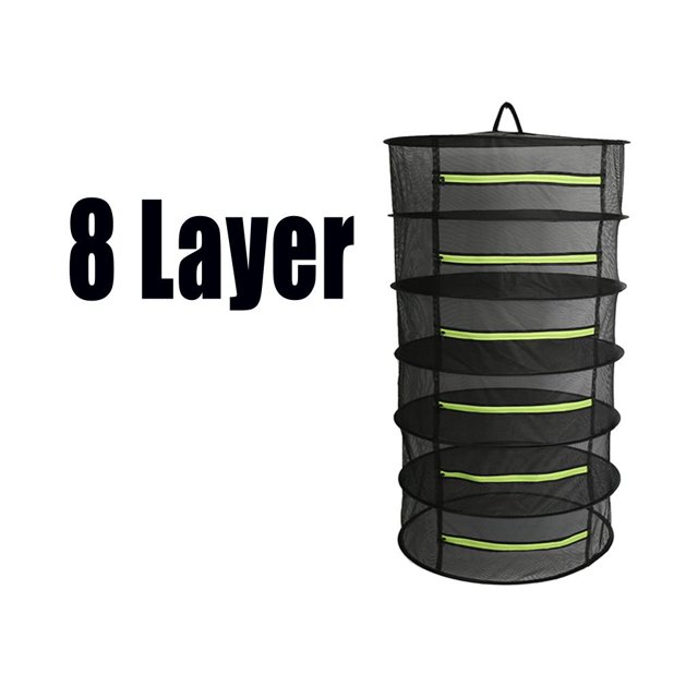 Rejilla de secado de hierbas plegable shamjiam 60cm Bolsa de almacenamiento negra 8 capa