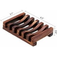 thumbnail image 3 of Soap Dish Holder, Bathroom Wooden Soap Case, Sink Deck Bathtub Shower Dish, Rectangular, Hand Craft, Natural Wooden Holder for Soap, Sponges, Scrubber (2 Pack soap Dish), 3 of 7