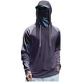 thumbnail image 2 of Outdoor Men Color Block Raglan Sun Protection Hooded Shirts Long Sleeve Full Face Neck Gaiter Breathable Quick Dry Fishing Rash Guard, 2 of 4