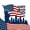 Patriotic 03, variant on Manfei Deer Silhouette Queen Sheets, Vintage American Flag Queen Sheet Sets, Red White Black, Black Reversible 4pcs (1 Flat Sheet, 1 Fitted Sheet and 2 Pillowcases)