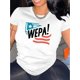 thumbnail image 2 of Polyester Spandex Blend Women's Casual Crew Neck Short Sleeve WEPA Print T-Shirt, Fashionable Sporty Tee, Comfortable All Season Top Tee For Adult, Men, Women, Teen, Teenager, Adolescent, Youth, 2 of 7