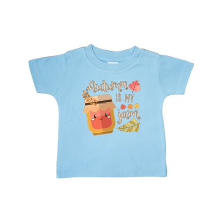 

Inktastic Autumn Is My Jam with Cute Jar and Fall Leaves Gift Baby Boy or Baby Girl T-Shirt