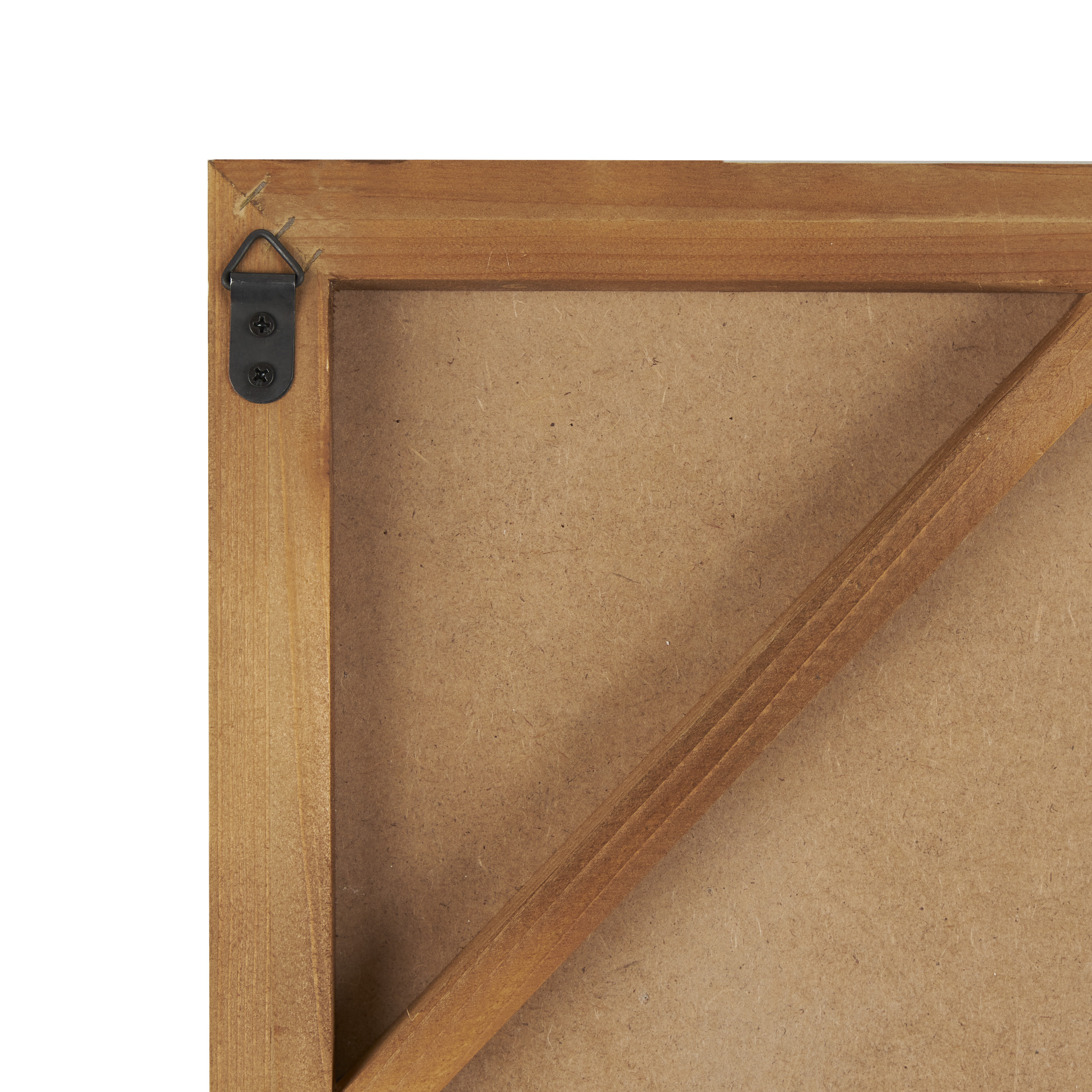DecMode White Wood Dimensional Geometric Shaped Geometric Wall Decor with Brown Wooden Frame