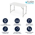 thumbnail image 4 of 24''W x 48''L Height Adjustable Bi-Fold Granite White Plastic Folding Table, 4 of 9