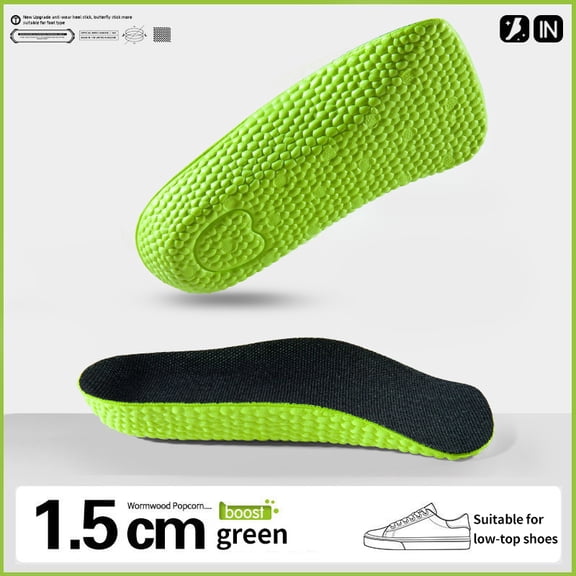 0.59inch-1.38inch Height Increase Insoles for Men Women Feet Arch Support Insoles Sneakers Heel Lift Half Shoe Pads