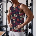 thumbnail image 6 of Haiem Roses Skulls Men Workout Tank Top Gym Bodybuilding Sleeveless Muscle T Shirts Athletic Tank Breathable Workout Shirt-Medium, 6 of 8
