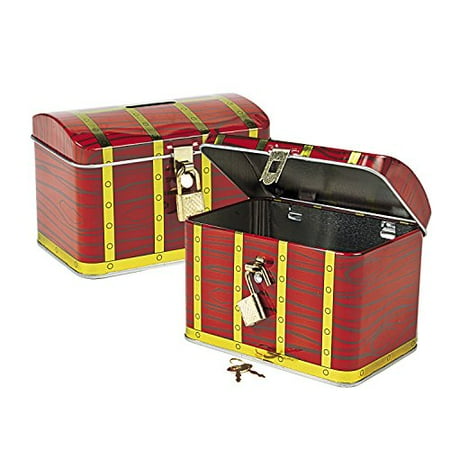 Fun Express Metal Pirate Treasure Chest with Lock