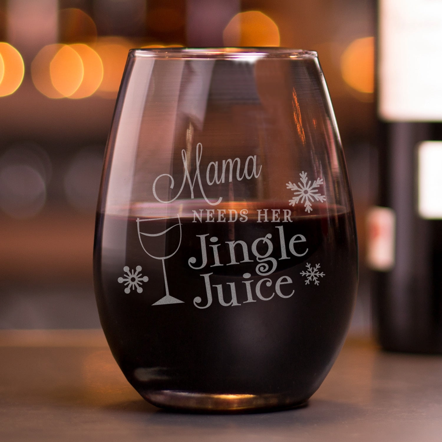 Personalized Need My Jingle Juice Stemless Wine Glass