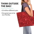 thumbnail image 3 of Bingfone Canvas Tote Bag for Women with Inner Pocket Aesthetic Cute Shopping Tote Bags Reusable Grocery Bags-Red Glitter, 3 of 9
