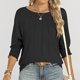 thumbnail image 5 of Camiseta holgada de manga 3/4 para mujer, blusa informal de cuello redondo, mezcla de poliéster y elastano, ligera y transpirable, ideal para uso diario en casa, sopatenor, 5 of 8