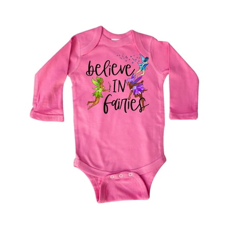 

Inktastic Believe in Fairies Gift Baby Boy or Baby Girl Long Sleeve Bodysuit