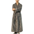 thumbnail image 6 of YFNNUP Winter Fleece Robes for Women and Men Casual Long Sleeve Robe Fluffy Thermal Robe Solid Pockets Bath-Robes with Belt, 6 of 6